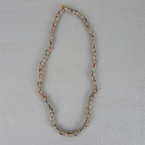 Vintage African Handmade Powder Glass Trade Bead Necklace 30 Inch - Picture 2 of 5
